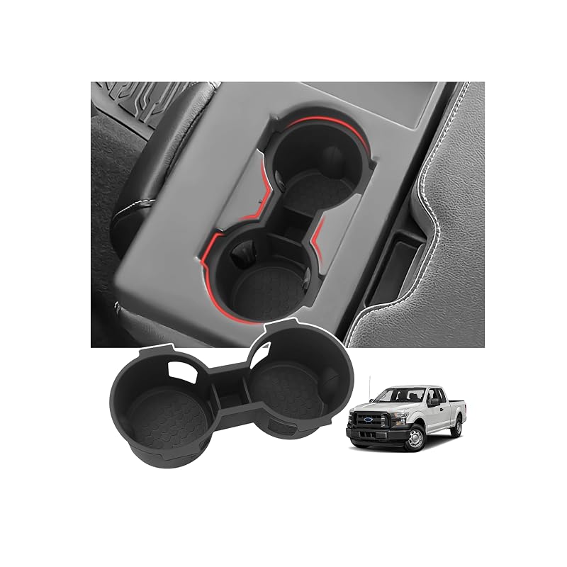 Porta-Copos para Banco Central Ford F-150, F-250, F-350, F-450 e F-550 Hellet em Silicone, Modelo MF150-02
