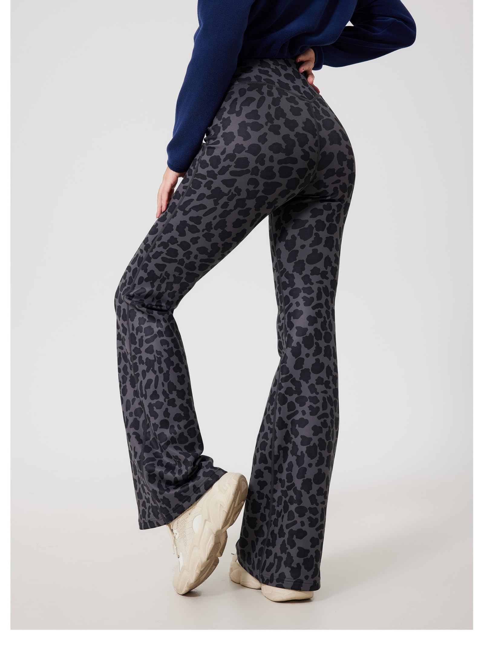 Damskie legginsy treningowe, wysokie bezszwowe legginsy do biegania długie joga praca ćwiczenia ubrania treningowe rozkloszowane spodnie dresowe damskie