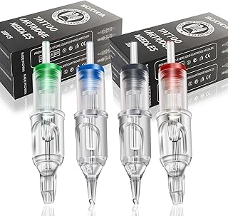 SOTICA 40PCS Tattoo Cartridge Needles Mixed Size 1207RS 1207RL 1207M1 1207RM Tattoo Cartridge Needles #12 Standard 0.35mm Tattoo Needles Tattoo Supplies Tattoo Machine Kit