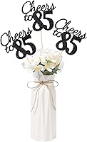 Vista 7 de Gexolenu Cheers to 21, paquete de 10 piezas de centros de mesa de cumpleaños número 21 con purpurina negra de doble cara para mesas, palitos