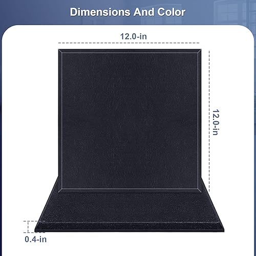 Miniatura 2 de DEKIRU - Paquete de 12 paneles de espuma acústica, 12 x 12 x 0.4pulgadas, panel de aislamiento acústico de alta densidad con bordes biselados,
