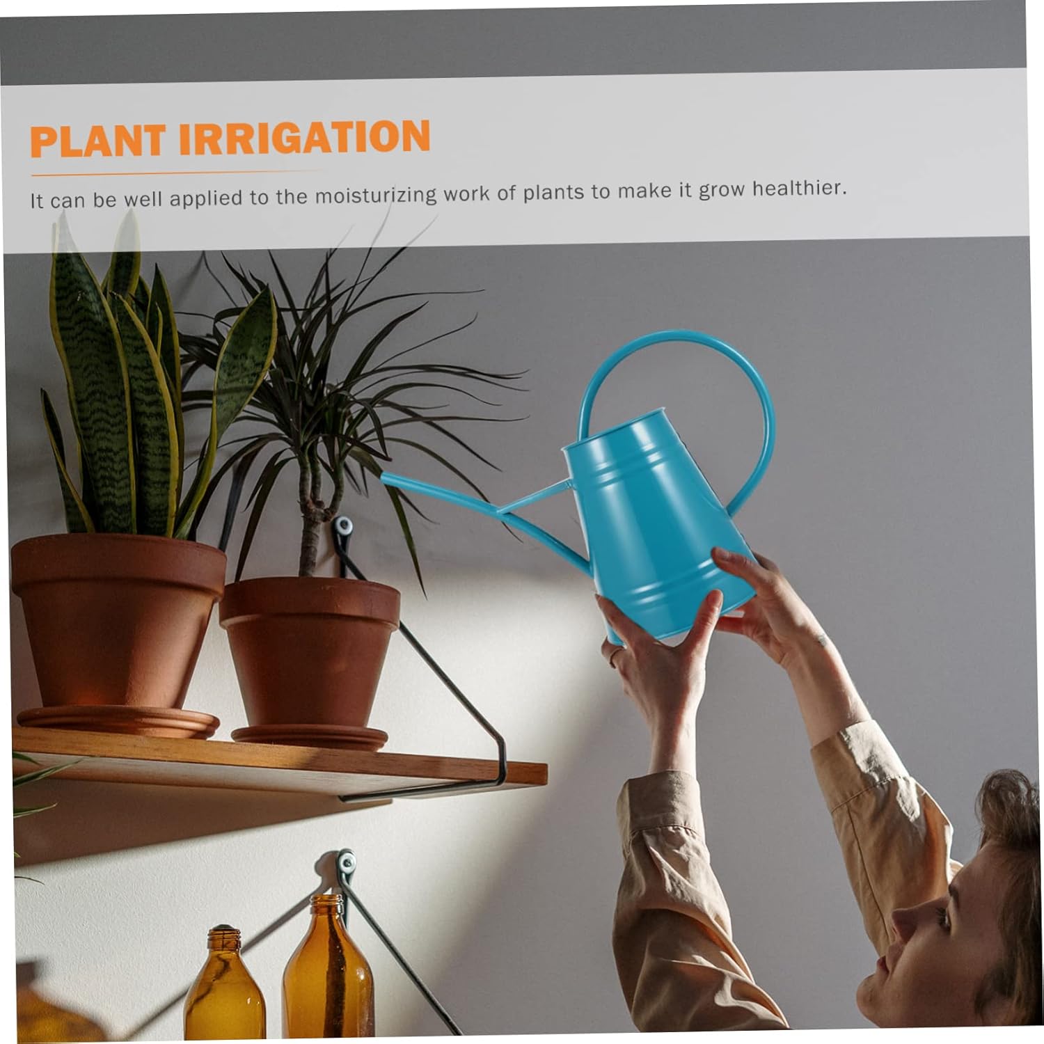 Watering can,1pc Spout Watering Can Household Tools Outdoor Watering Can Vintage Flower Vase Watering Bottle Flower Water Bottle Gardening Watering Can Simple Watering Tool Watering Pot(Blue)