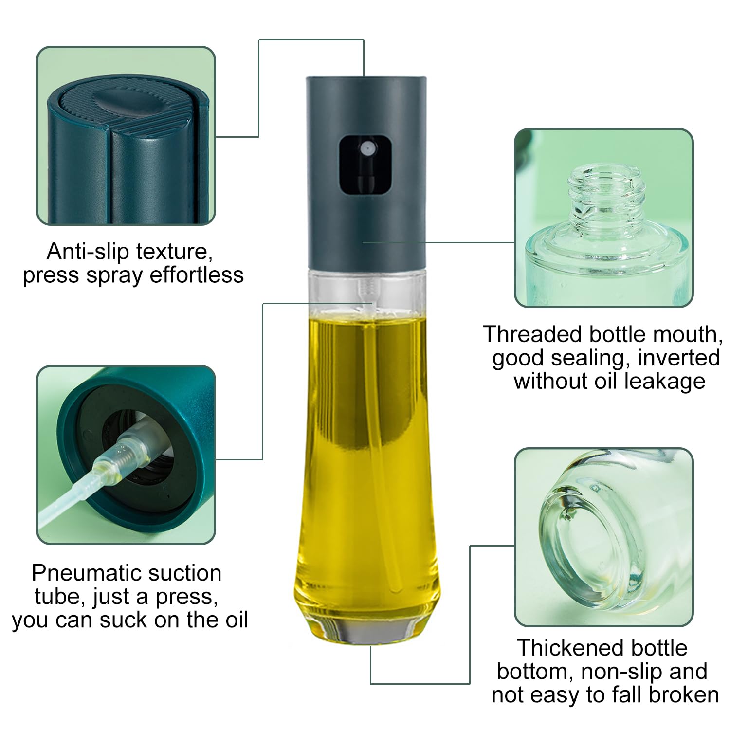 Pulvérisateur D'huile 120 Ml En Acier Inoxydable - Avec Brosse Et Entonnoir, Pour Cuisson, Grill, Salades