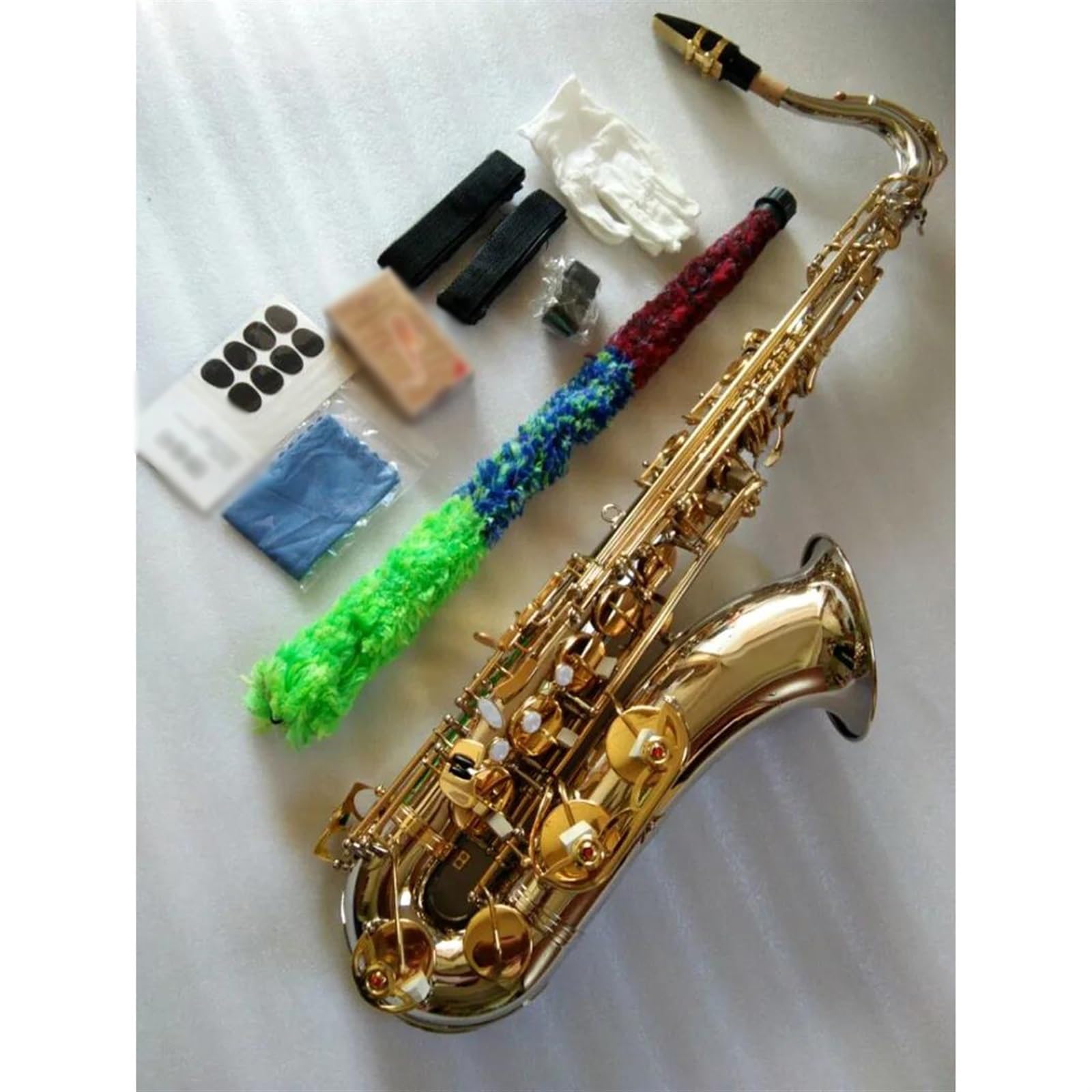 Saksofon Tenorowy, Mosiężny, Srebrny, Niklowy Korpus, Złoty Klucz B, Płaski Saksofon Z Etui profesjonalny Saksofon