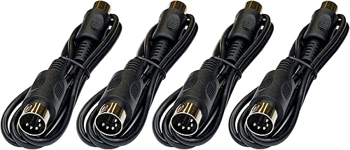 Kurrent Electric MIDI Cable 3 ft Male to Male 5 Pin DIN Plugs Black (4)