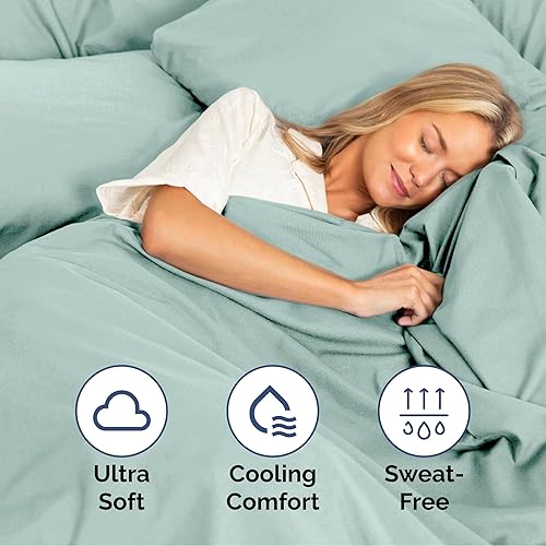 Vista 845 de Juego de sábanas de 4 piezas tamaño king, extrasuaves, transpirables y refrescantes con esquinas profundas, sábanas de fácil ajuste y sin arrugas