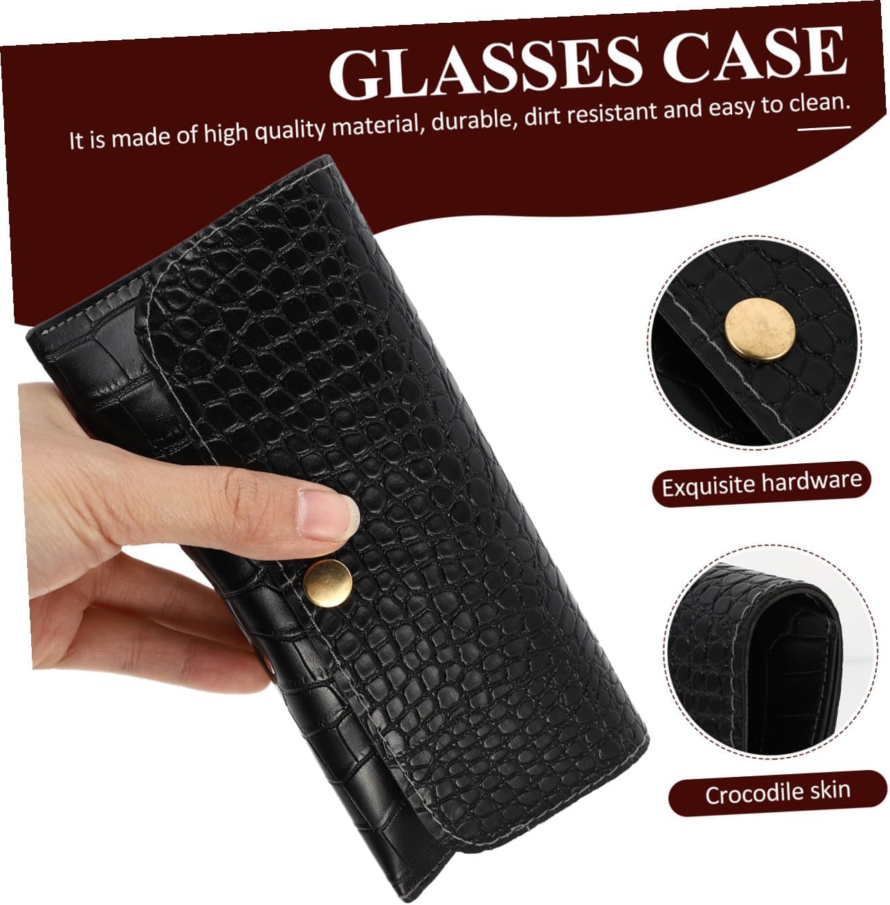 GALPADA Pattern Portable Glasses Case Eyeglasses Holder Wallet for Men Travel Sunglass Organizer with Zipper Closure
