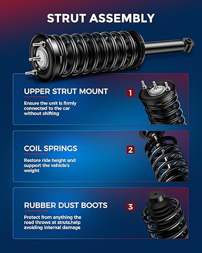 Miniatura 3 de KAX Puntales delanteros y amortiguadores completos compatibles con 4Runner 2003-2020, Tacoma 2005-2015, FJ Cruiser 2007-2014 171371L 171371R