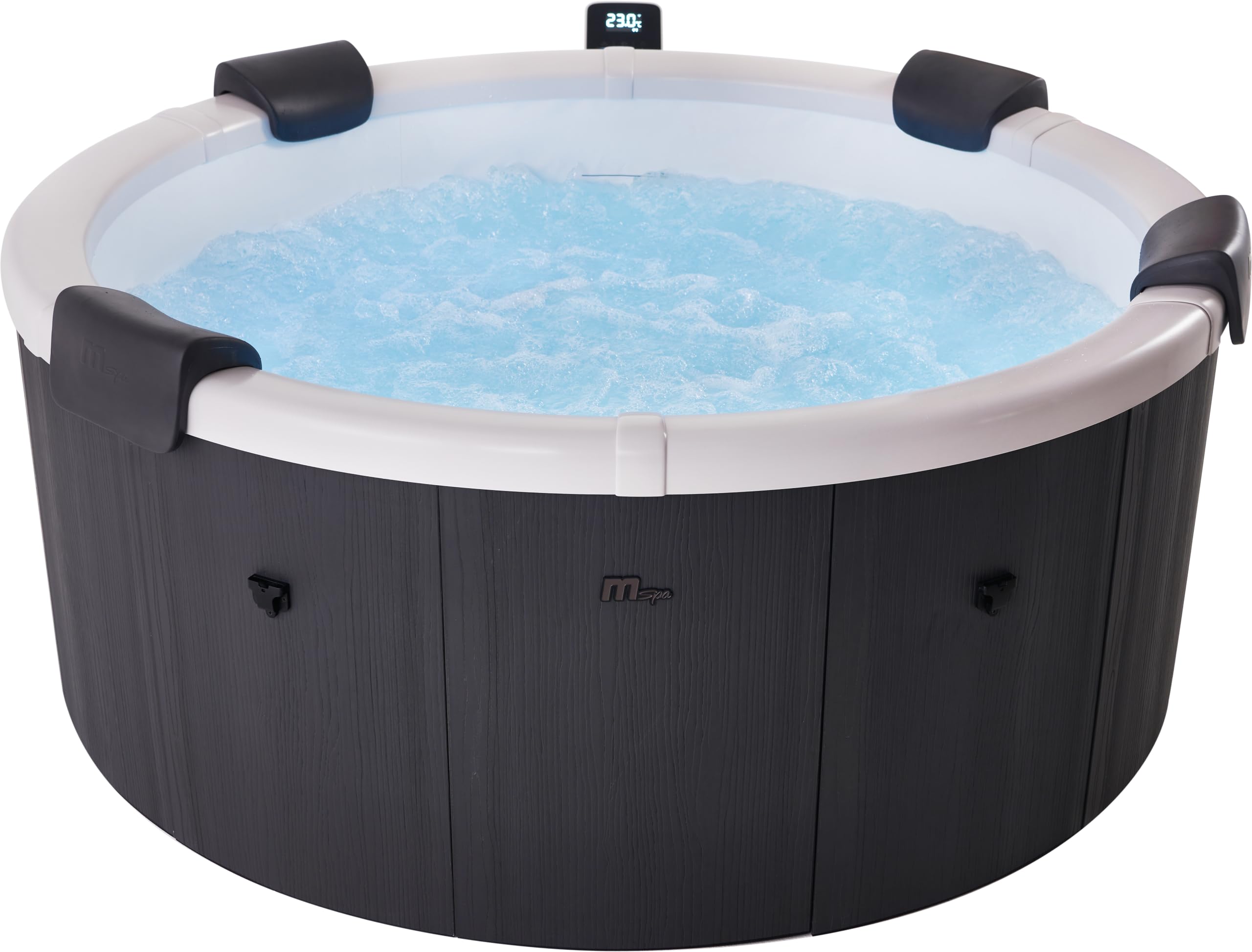 MSpa Whirlpool Denver 180 x 180 x 70 cm - Gonflable pour 6 Personnes avec 130 Jets d'air & 8 Jets d'hydromassage, éclairage LED, Chauffage PTC jusqu'à 40°C, désinfection UVC, Rhino Tech 6