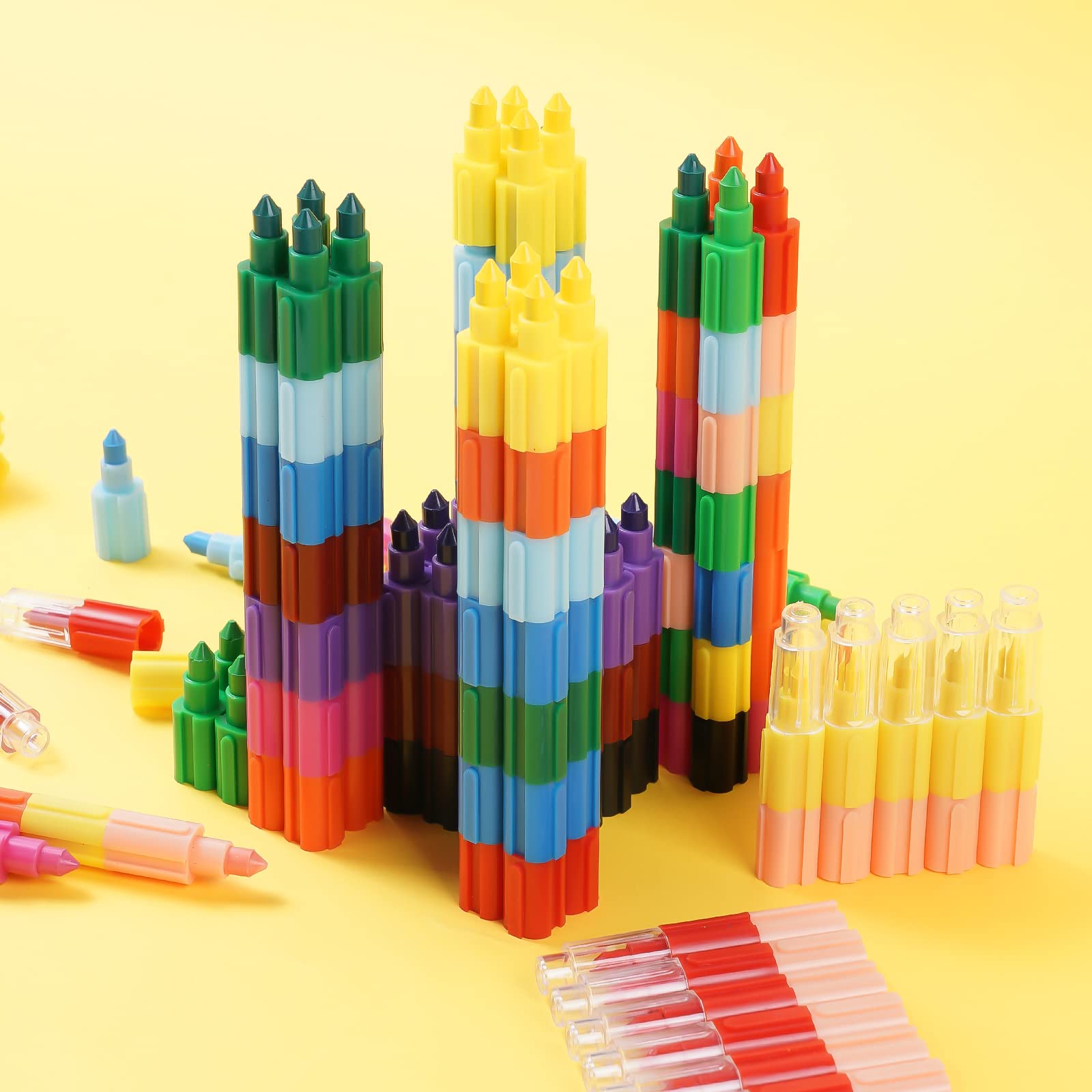 Lot De 10 Crayons Empilables 12 Couleurs Coolon – Jouet éducatif Et Dessin – Dès 3 Ans