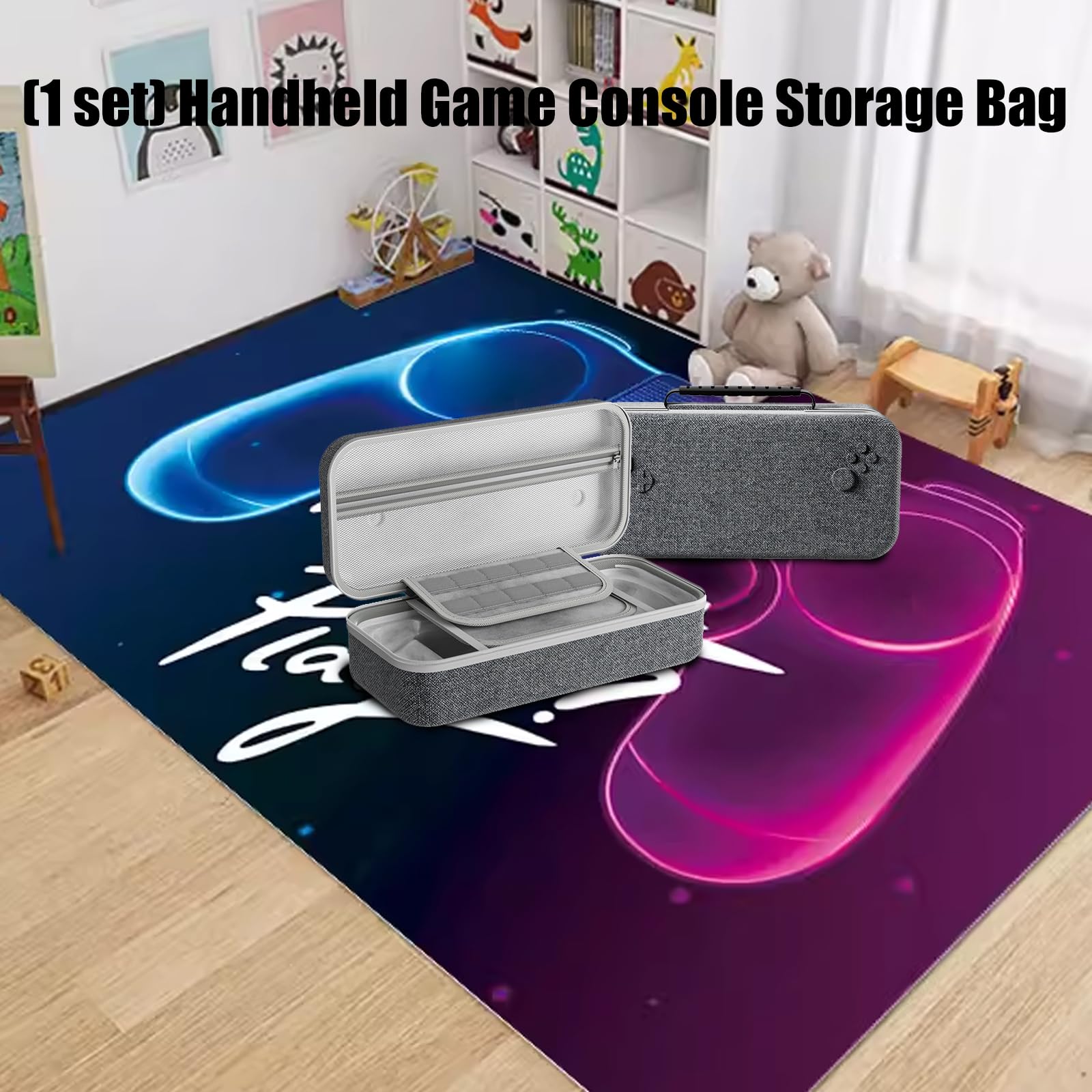 Robuste Hartschalen-Tragetasche, stoßfest, EVA-Schutztasche mit Fächern, geeignet für Konsolen