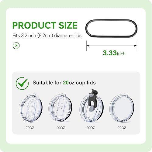 Miniatura 8 de Paquete de 4 anillos de sellado de tapas de vaso de 30 onzas, piezas de repuesto para DOMICARE, KOODEE, UMITE CHEF, SASSYCUPS, POLAR CAMEL (30 onzas)