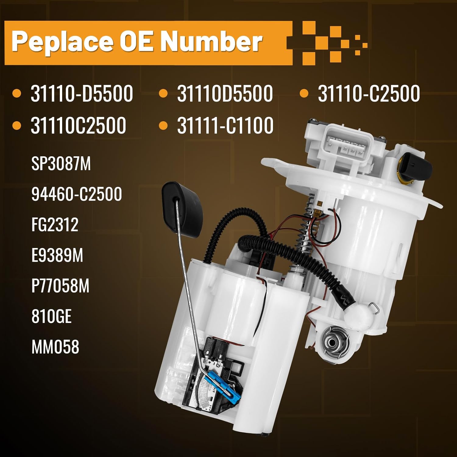 31110-D5500 Electric Fuel Pump Assembly for 2015-2019 Hyundai Sonata, for 2016-2020 Kia Optima 1.6L 2.0L 2.4L 3.3L Replacement 31110-C2500 31111-C1100 with Sending Unit