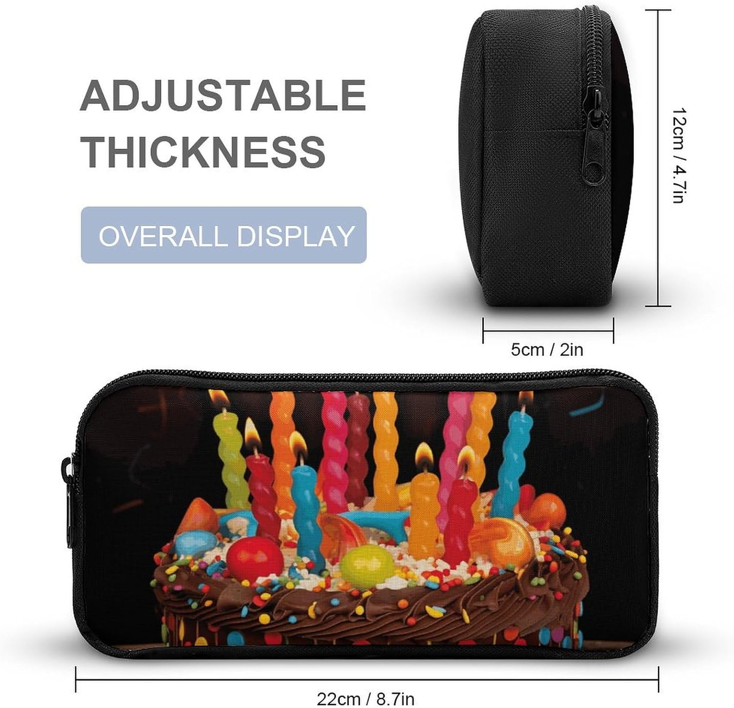 Lightweight Big Cake Pen Pouch with Metal Zipper image 2