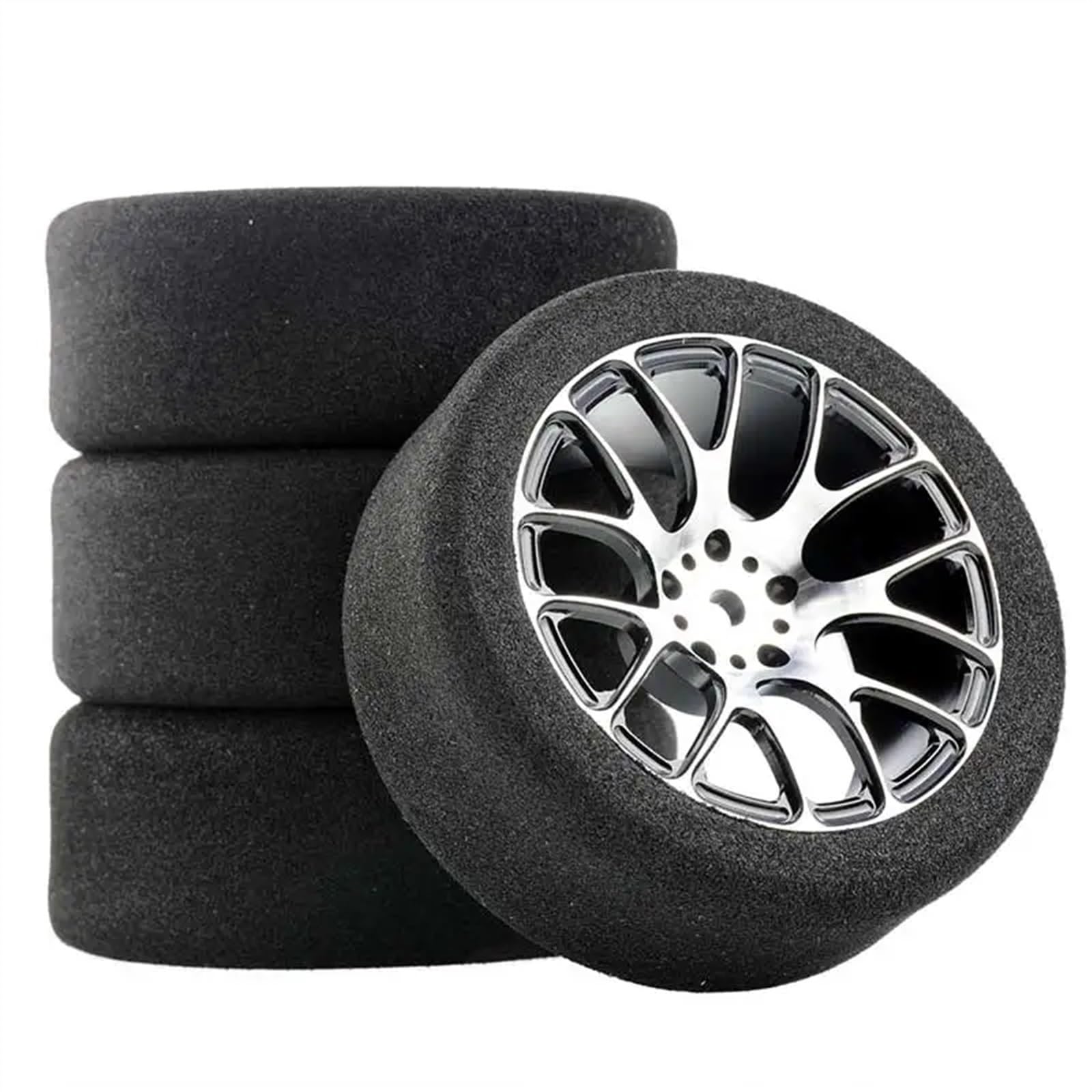 RC Pneus Jante Compatible avec Wltoys 144001 124016 124017 124018 124019 104001 4 Pièces 68 Mm Mousse Pneu Éponge Pneu Jante Ensemble RC Voiture Mise À Niveau Pièces