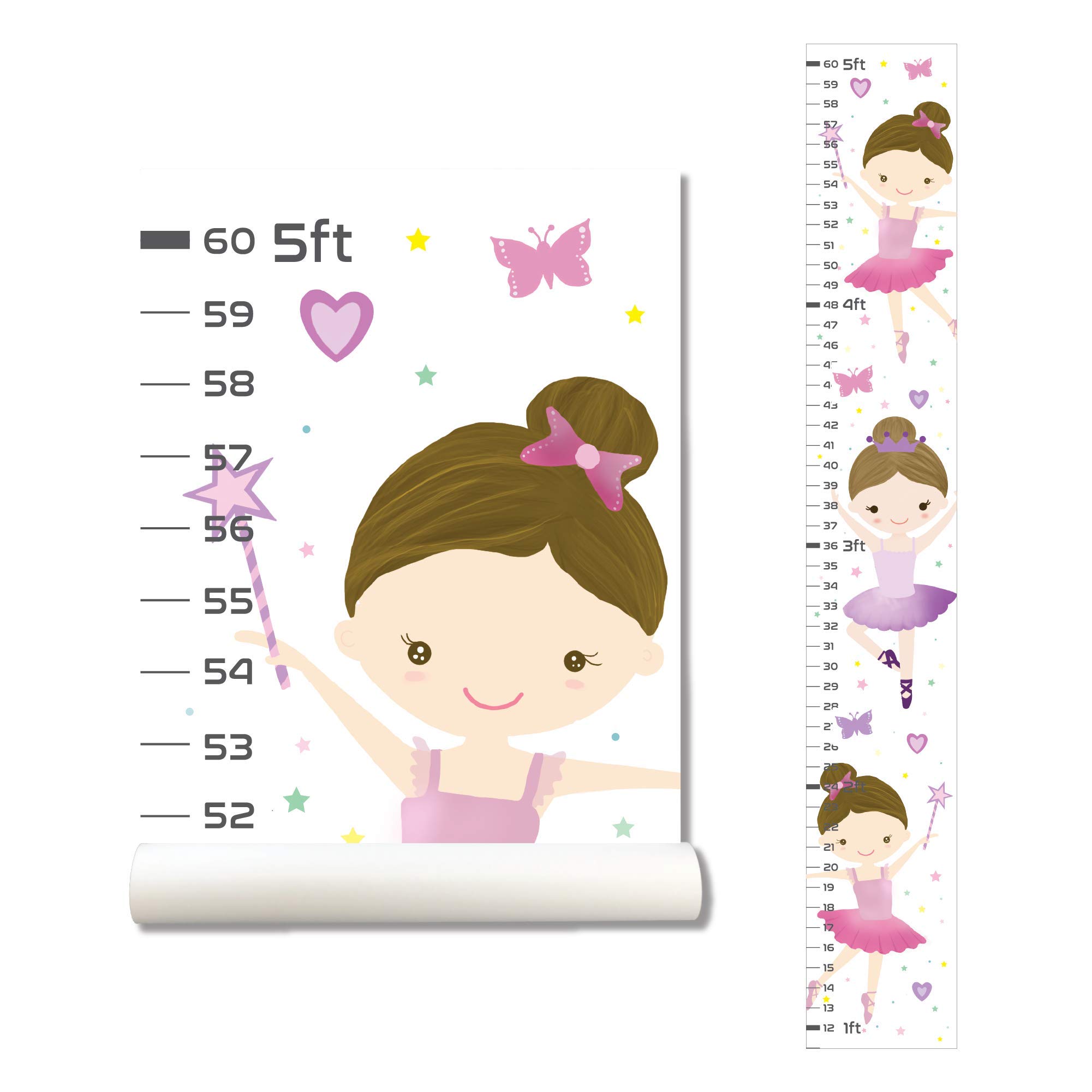 Buy Ballerina Wall Sticker Growth Chart for Kids, Height Chart for Boys