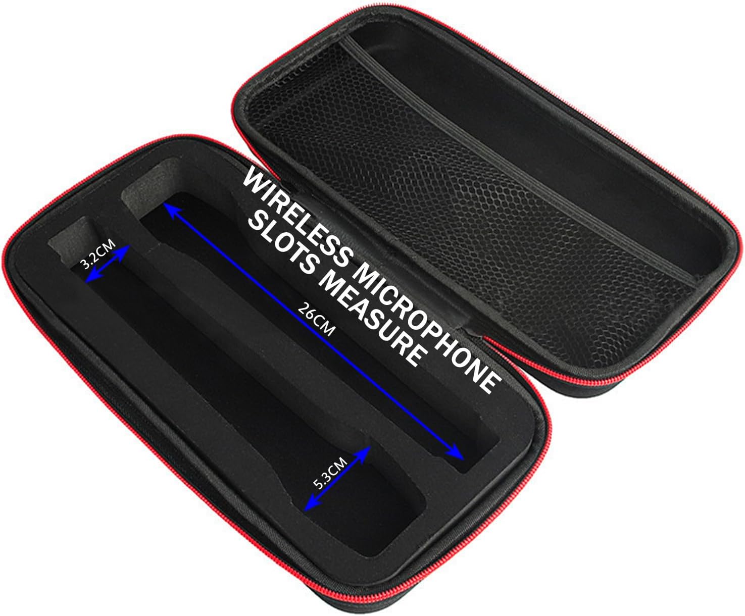 Wireless Microphone Case - Portable Hard Shell Storage Bag for Dual Handheld 2 Mic System, Receivers, Adapters - Black (Box Only) (Black(Box Only))