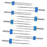 Anneome 9Pcs Twin Sewing Machine Needles Embroidery Needles for Quilting Sewing Fabric Crafts Compatible with Machines