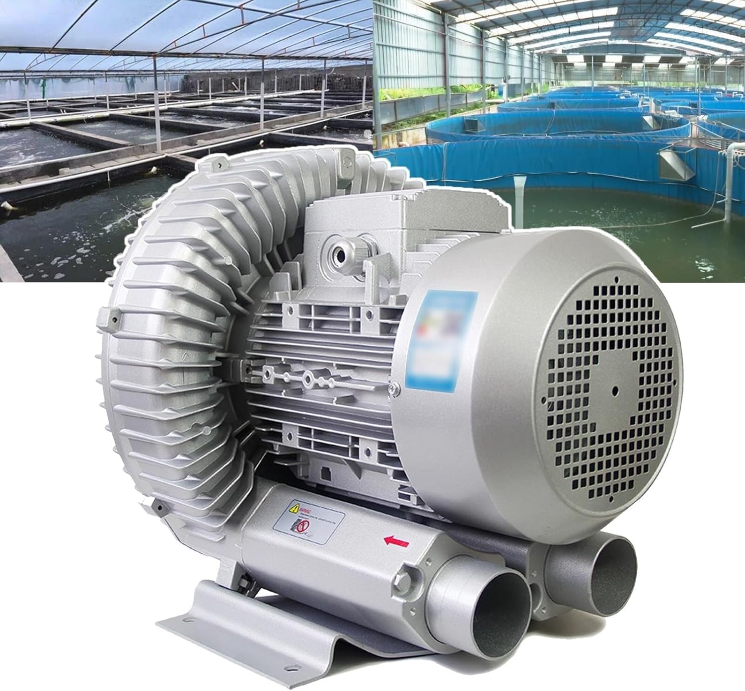 120W-1100W Vortex Ring Blower - Single Phase Regenerative Air Pump for Aquariums, Hydroponics, Ponds, and Septic Tanks - 220V Electric Aerator