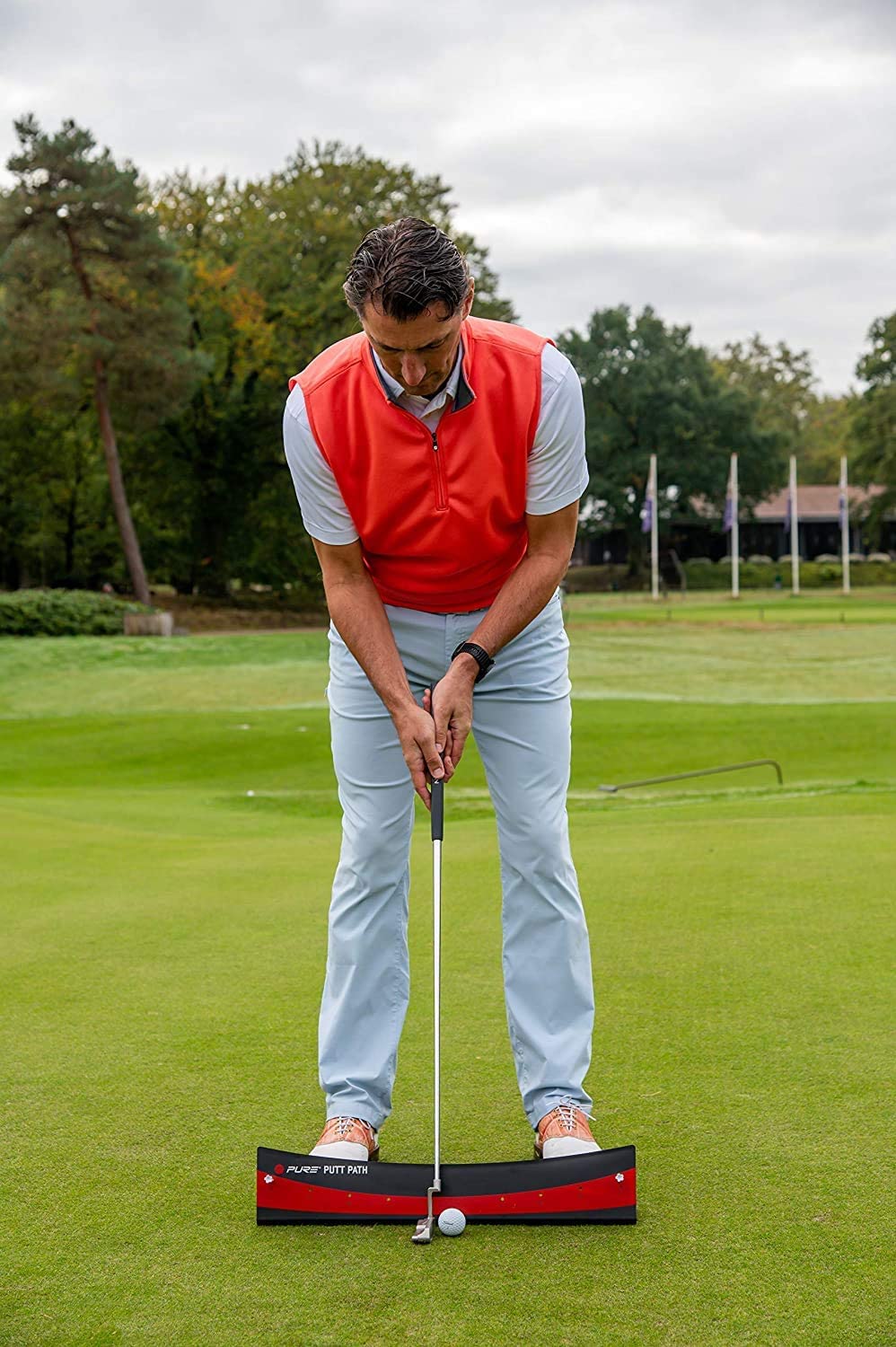 Pure2Improve P2I100360 Putt Path, Negro/Rojo, Talla única