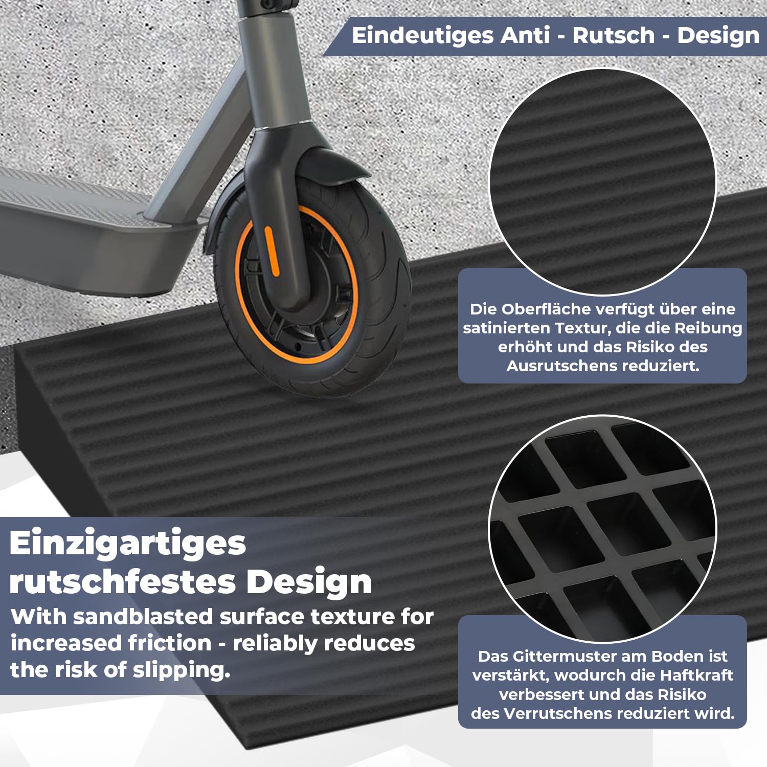 Türschwellenrampe,90x20x3.5cm Rollstuhlrampe aus Vollgummi bis 1,5t|Kürzbare & rutschfeste Auffahrrampe für Saugroboter,Rollator,Kinderwagen,Doppelseitigem Klebeband