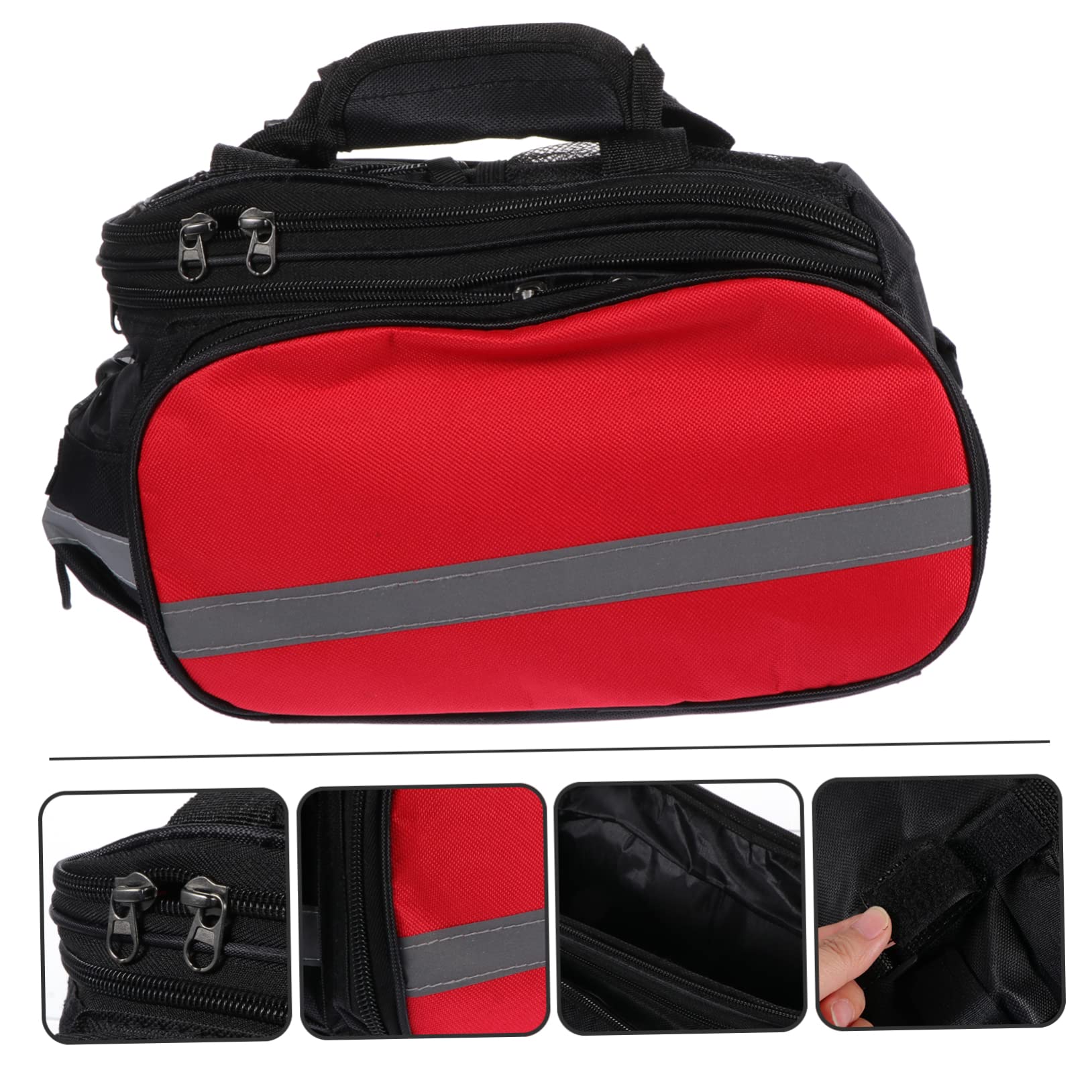 TOYANDONA Borsa Posteriore per Bicicletta, Borsa Portaoggetti Sul Portapacchi, Tessuto Oxford, Grande Capacità, Striscia Riflettente
