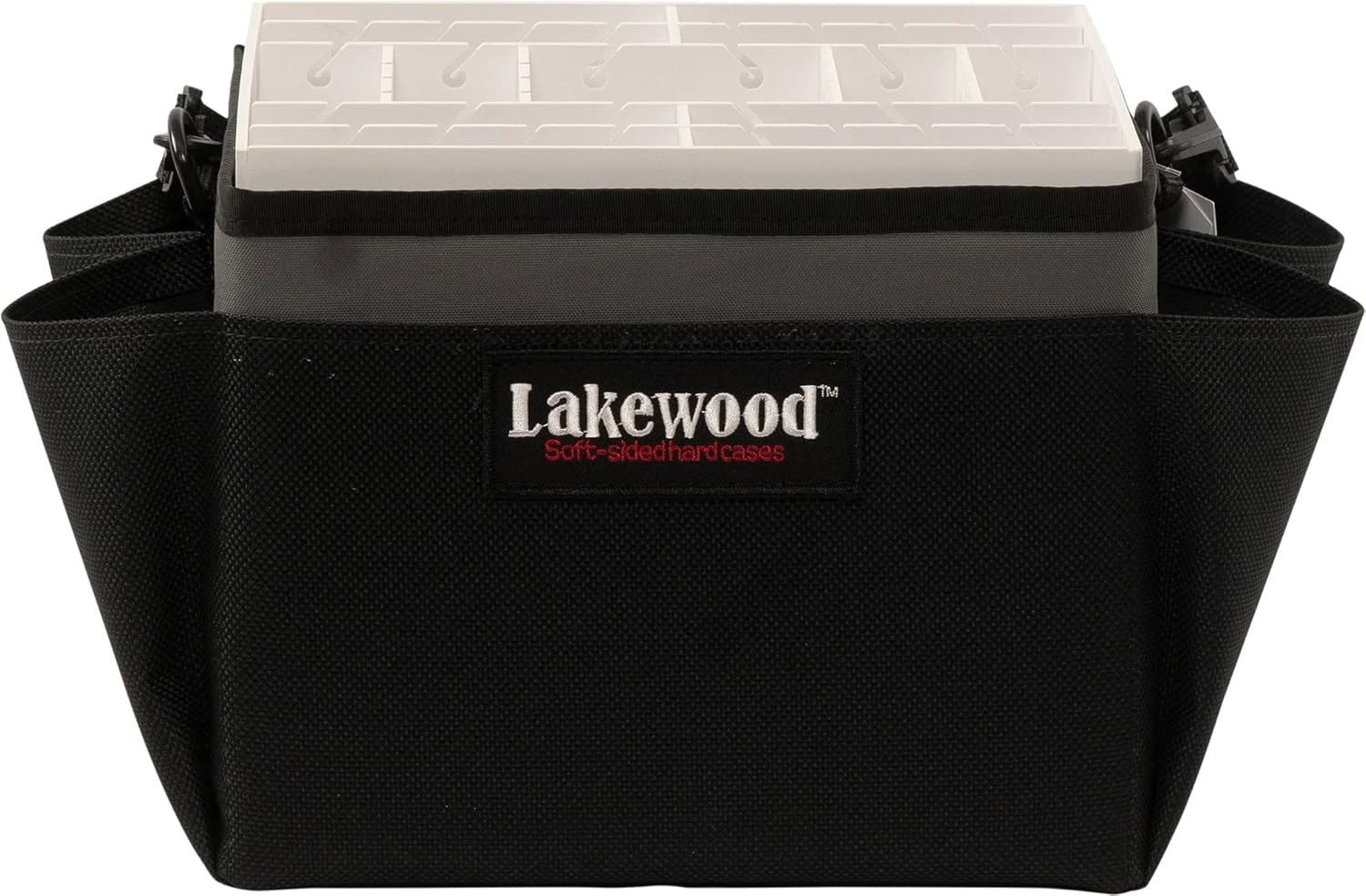 Lakewood Seat Pedestal Organizer | Soft-Sided Hard Fishing Tackle Case | Slips Over Your Seat Pedestal | Fishing Lure Organizer Case - Gray