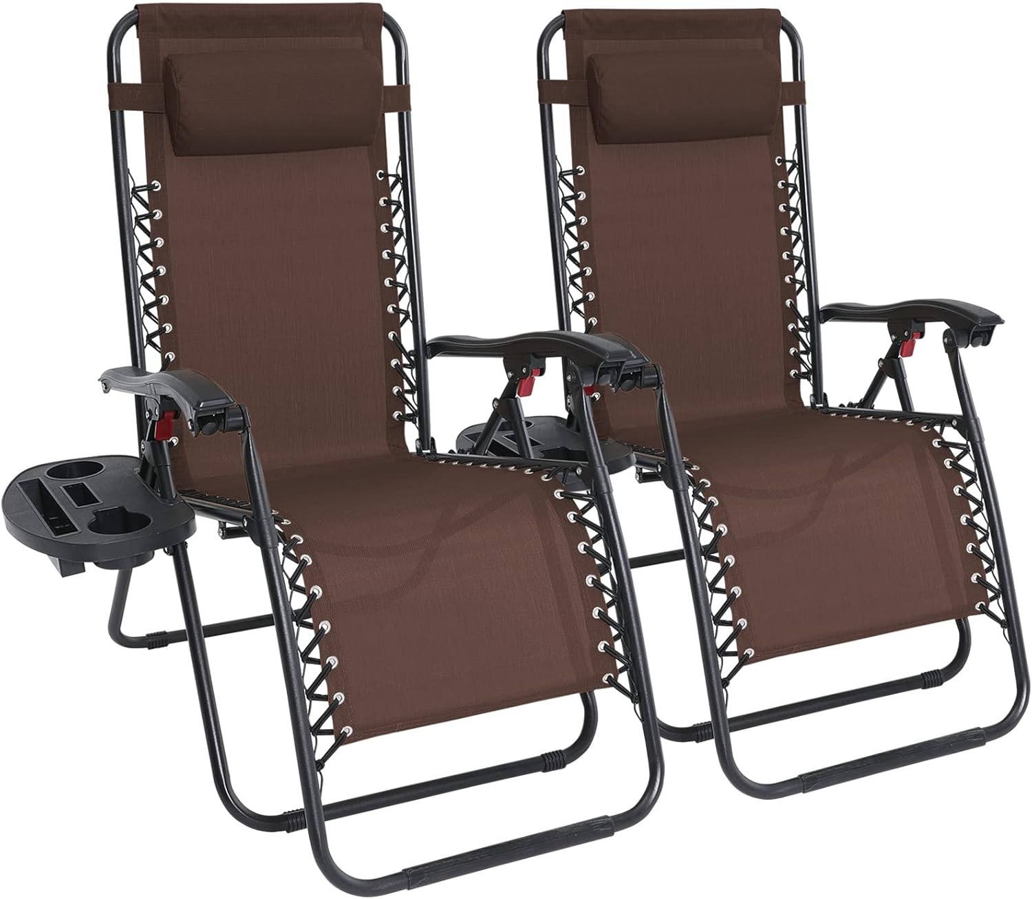 ABCCANOPY Zero Gravity Adjustable Reclining Patio Chair Lounge Chair with Removable Pillow and Cup Holder Tray, (Black) : Patio, Lawn & Garden