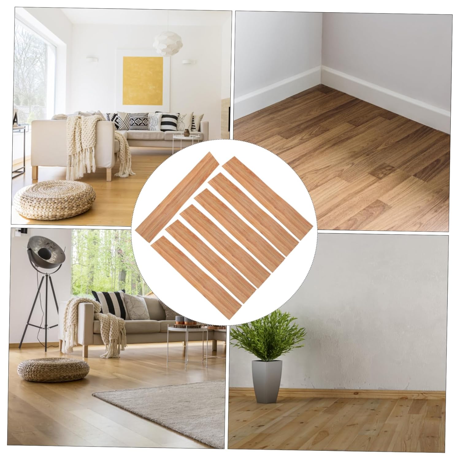 ARTIBETTER 7pcs Vinyl Flooring Planks Peel and Stick PVC Wood Grain Floor Tile Stickers Self-Adhesive Tile Decals for Easy Installation Rustic Design for Home