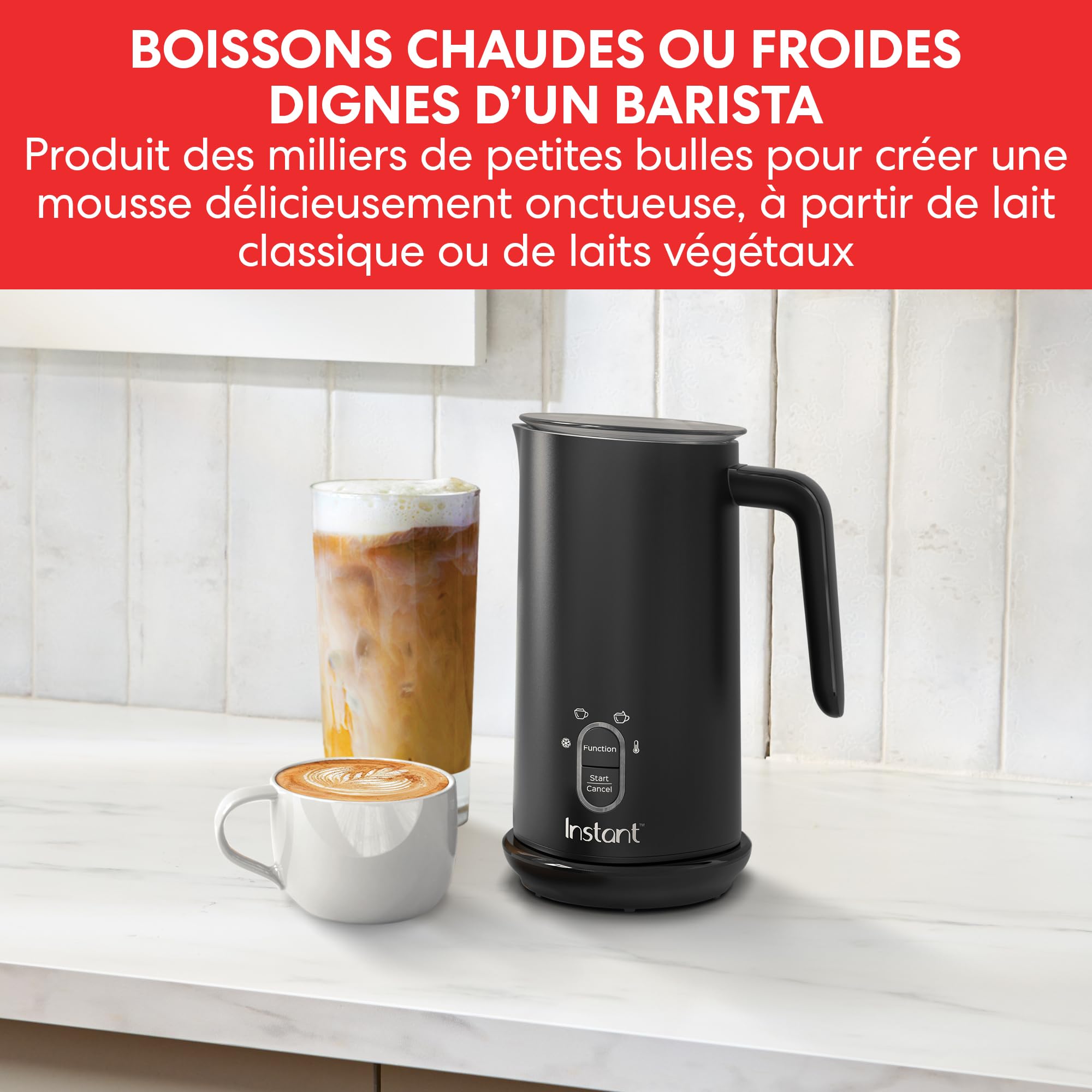 Mousseur à Lait Électrique 4-en-1 Instant - Pour Lattes, Cappuccinos Et Chocolats Chauds Parfaits