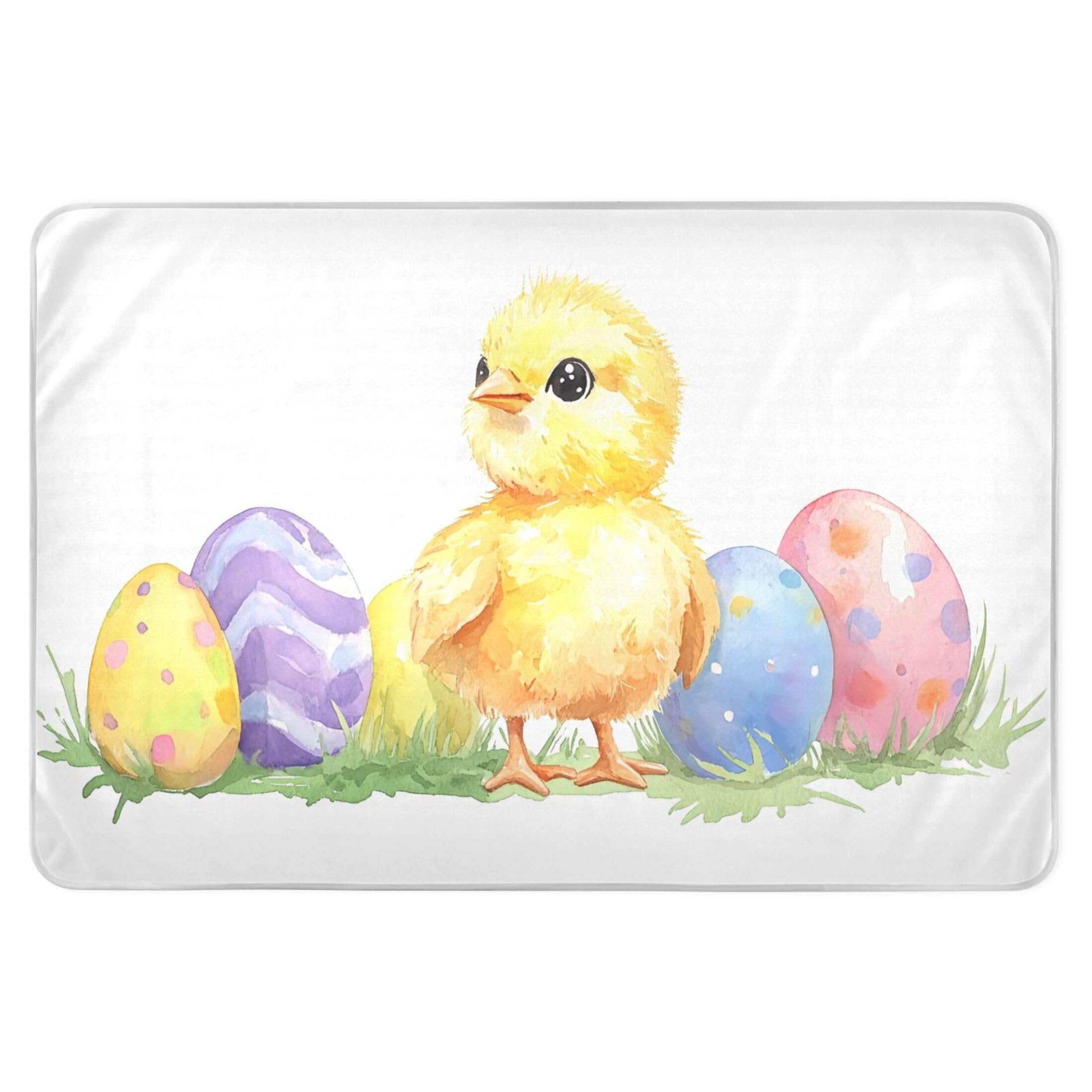 Takiito Easter Chick Eggs Bed Pad Reusable Bed Underpad Washable Waterproof Leak-Proof Quick Dry Incontinence Pee Pad for Toddlers Kids Adults Pets 34x52 in