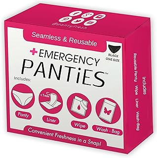 Bragas de emergencia 3 en 1, kit de higiene que incluye ropa interior de bikini sin costuras, paño fresco y forro para a...