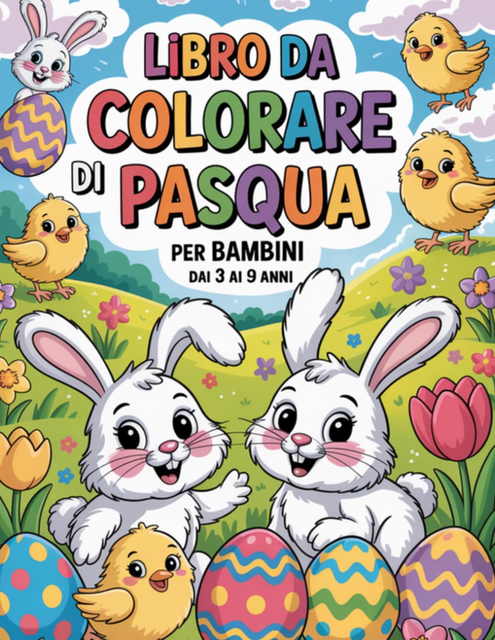 Libro da Colorare di Pasqua per Bambini dai 3 ai 9 anni: Simpatiche e Semplici Immagini da Colorare per Bambini Piccoli e in età Prescolare con ... Cestini e Divertenti Attività Primaverili