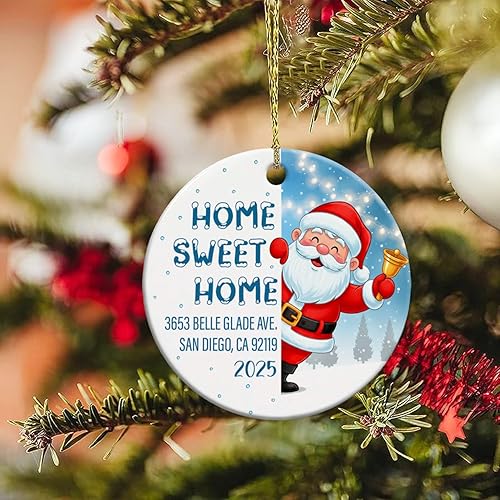 Vista 41 de Adorno de Navidad con foto personalizada de mi segunda Navidad 2025, adorno personalizado de cerámica para bebé, adorno colgante para árbol