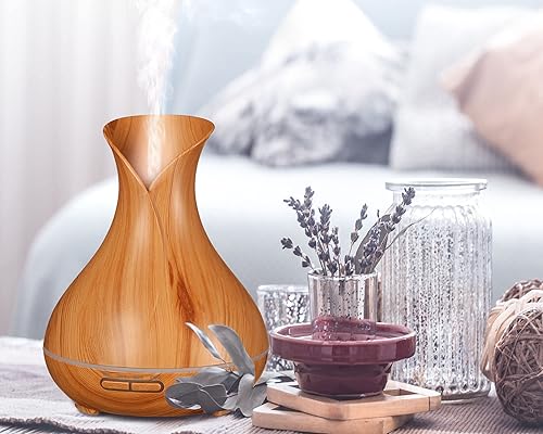 Miniatura 4 de Vulcan Aroma Diffuser with LED  Light Wood Colour 350ml