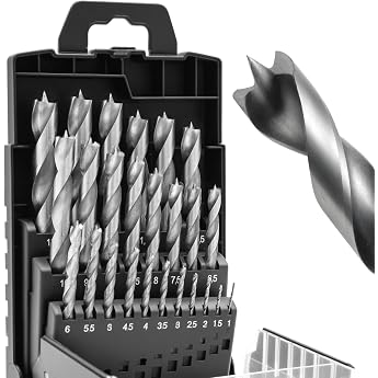 Wood Drill Bit Set 1-13 mm Wood Drill Bit Set Wood 25-Piece HSS-G Drill Bit Set