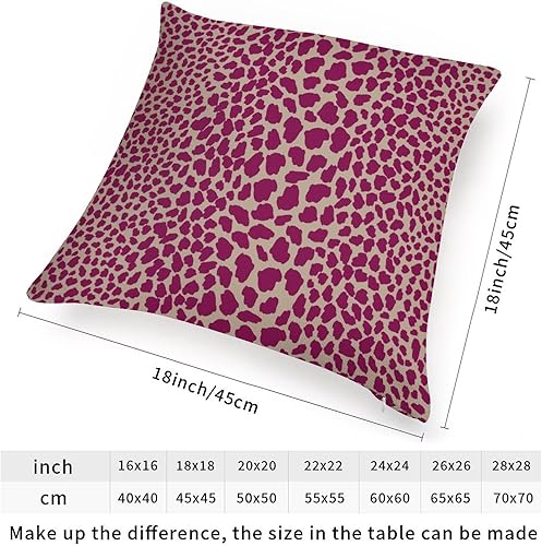 Vista 505 de ArogGeld Chinoiserie - Funda de cojín con estampado de leopardo y guepardo fucsia, con manchas de animales de vaca, color rosa oscuro, decoración