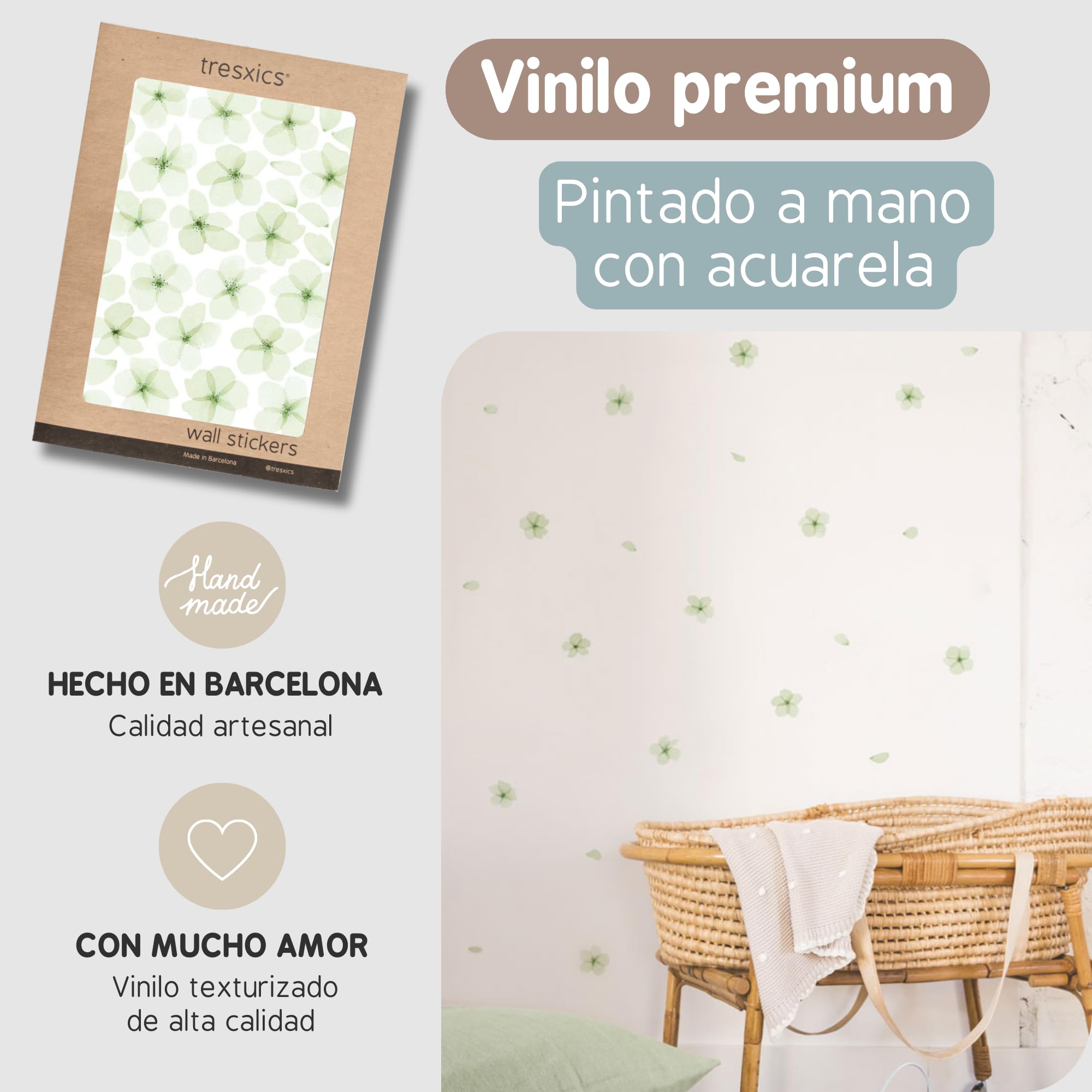 TRESXICS Decorative Wall Stickers Cherry Blossom Watercolour, 108 Flowers and 90 Petals - Image 3