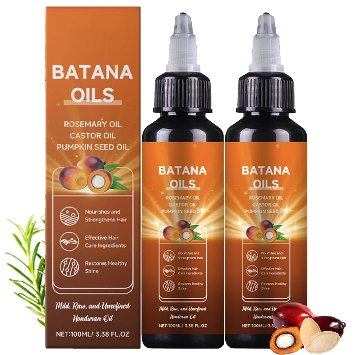 Maidlure Batana Oil with Rosemary for Hair Growth, Batana Oil Rosemary Oil Castor