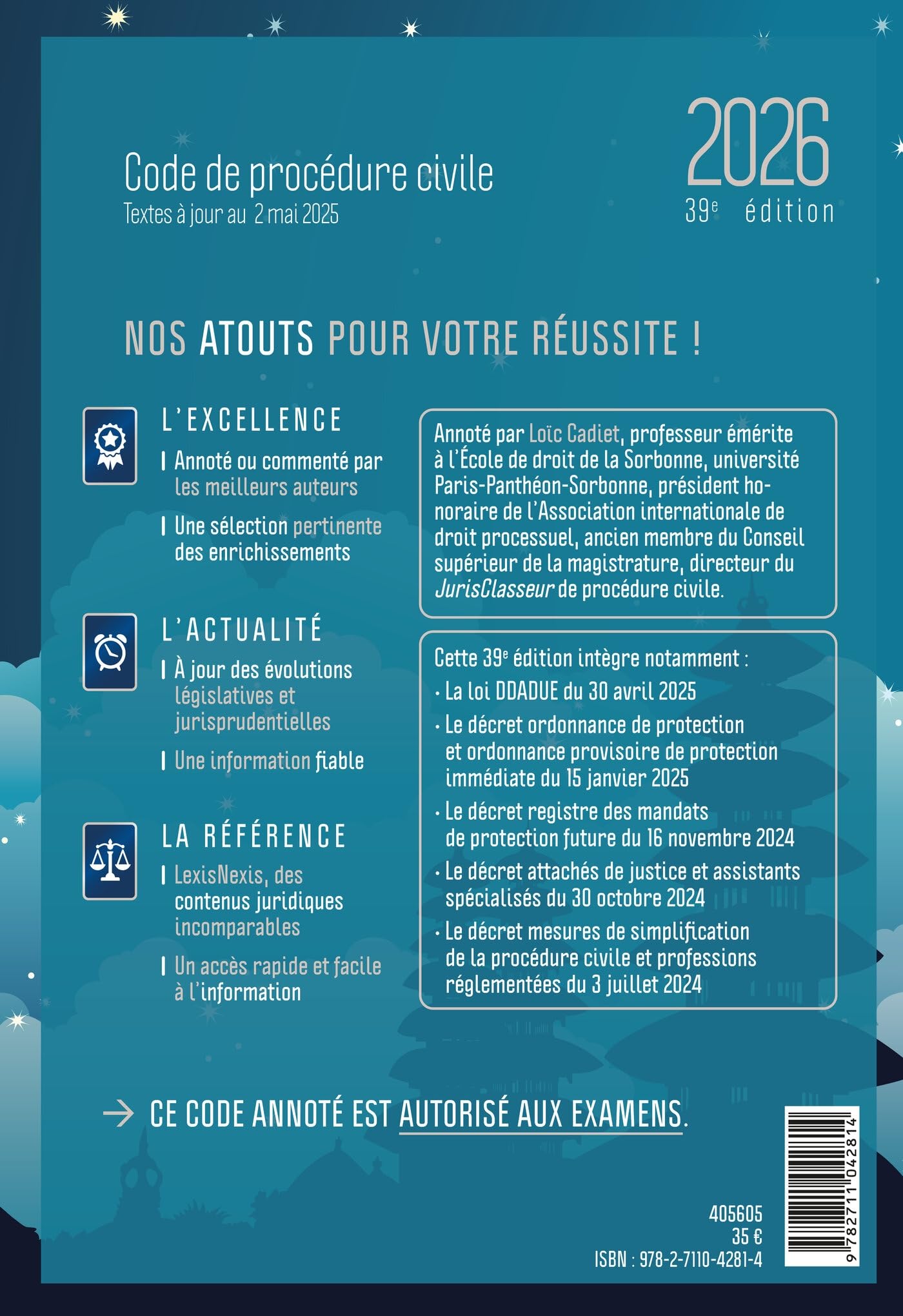 Code de procédure civile 2026 - Jaquette Blue temple