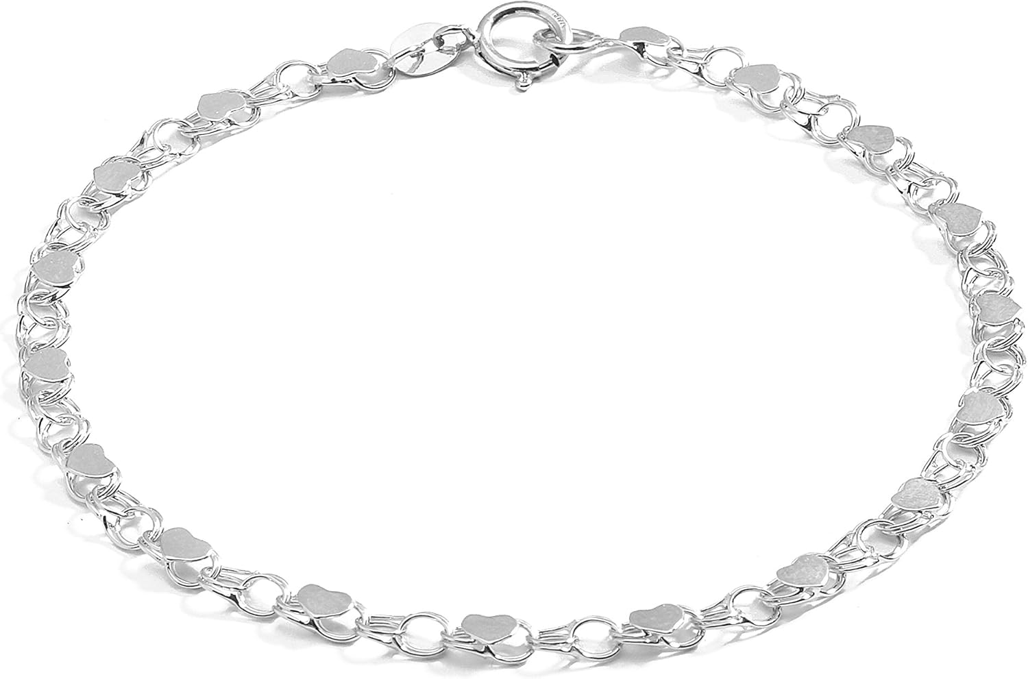 Floreo 10k Fine Gold 3.5mm Heart Bracelet or Anklet