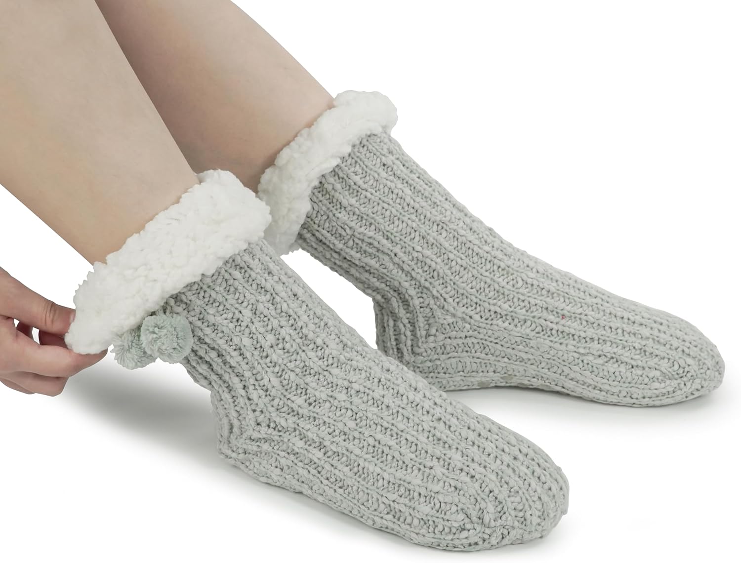 BenSorts Women Non Slip Winter Thick Slipper Socks with Grippers Warm Fuzzy Socks Christmas Gifts - Image 2