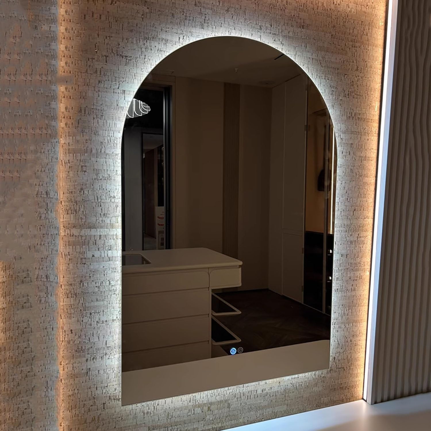BKSXSOP Bathroom mirror, arched bathroom wall mounted makeup suitable for bedroom beauty salon, etc., hotel mirror