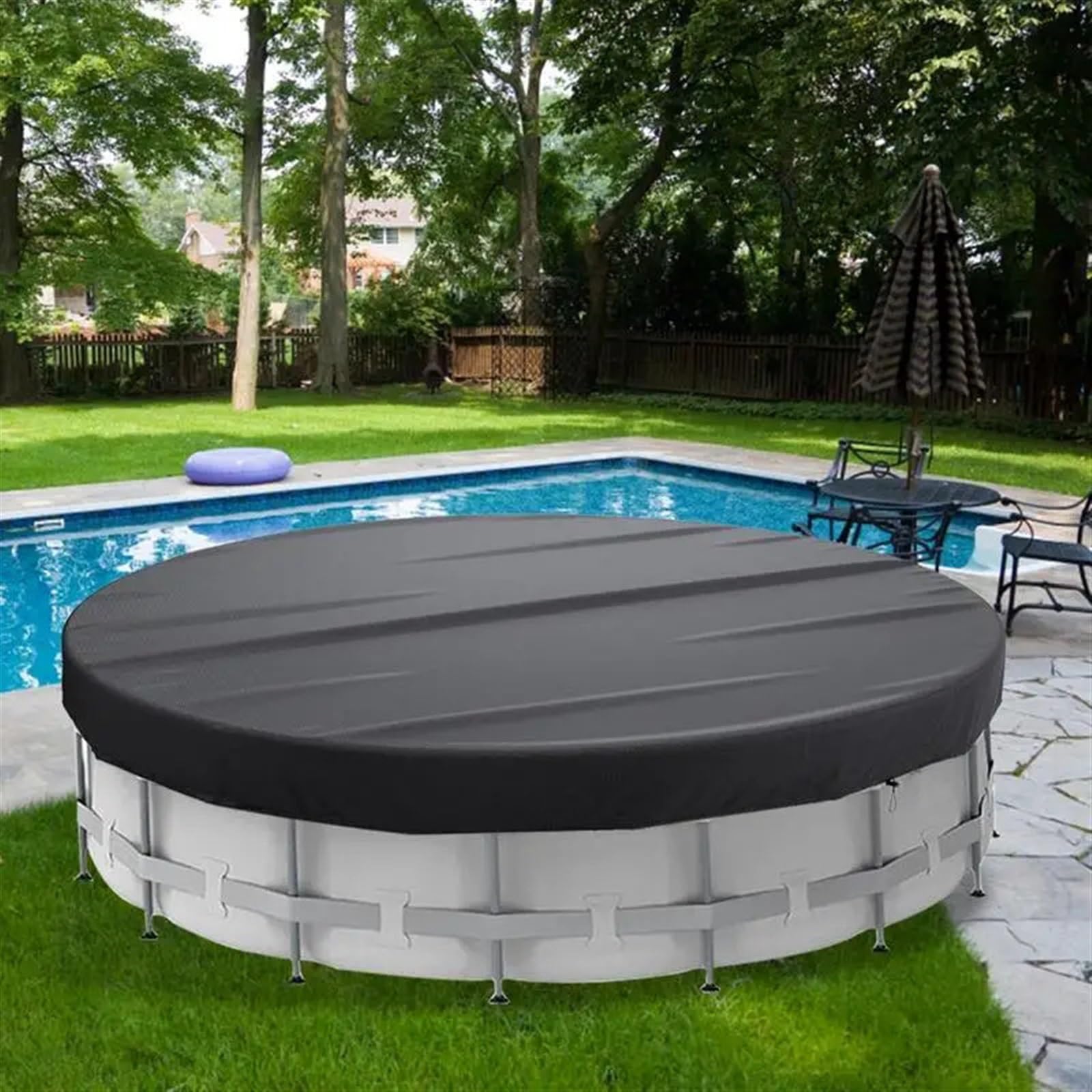 Bâche de sécurité pour piscine hors sol – Couverture imperméable pour piscines gonflables, protection de 3 m pour solutions de sécurité de piscine extérieure