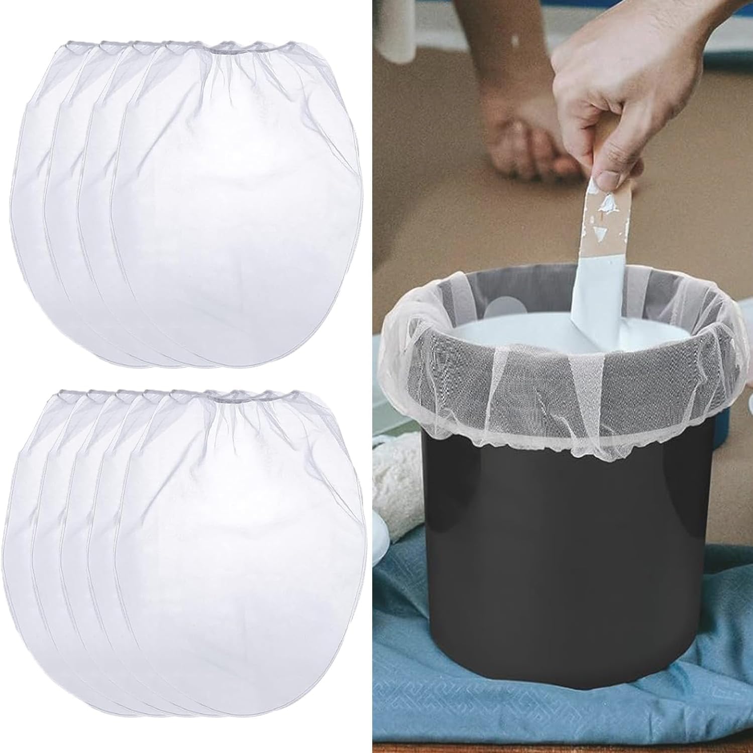 Lot de 9 sacs à tamis de couleur, tamis de 1 gallon, tamis et tamis de couleur avec ouverture supérieure élastique pour la couleur, le jardinage, la culture hydroponique.
