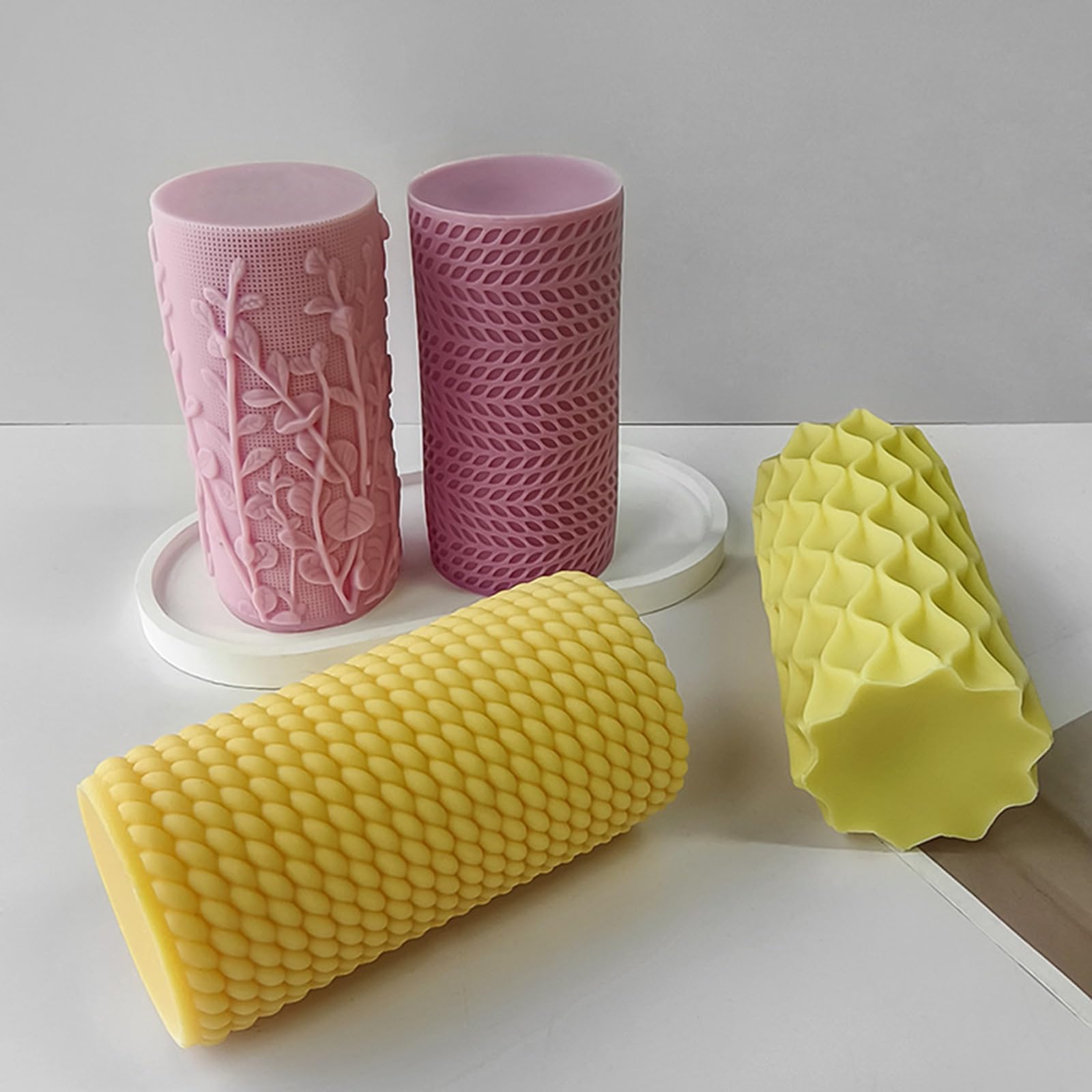 Strumento multiuso in silicone a forma di stella in rilievo, per sapone, cioccolato, creazione artigianale, stella cilindrica in silicone con motivo decorativo