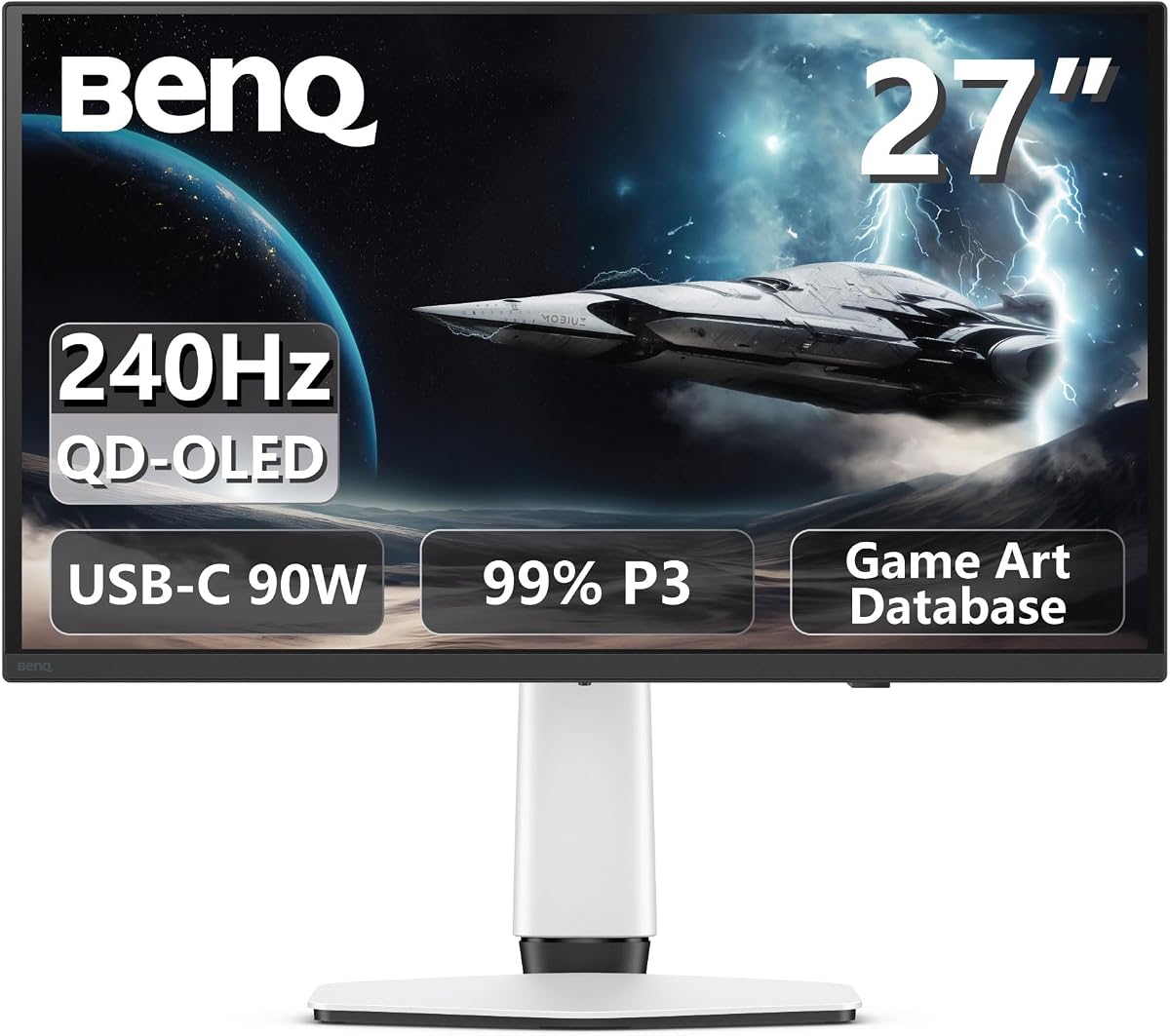 MOBIUZ EX271UZ Monitor para juegos 4K QD-OLED de 27" 240 Hz 0,03 ms HDMI 2.1, USB-C 90 W, 99 % DCI-P3, DisplayHDR True Black 400, FreeSync Premium Pro, control remoto, garantía de quemado OLED de 3 años | 0,03 ms, HDMI 2.1, USB-C 90 W, 99 % DCI-P3, DisplayHDR True Black 400, FreeSync Premium Pro, garantía OLED de 3 años