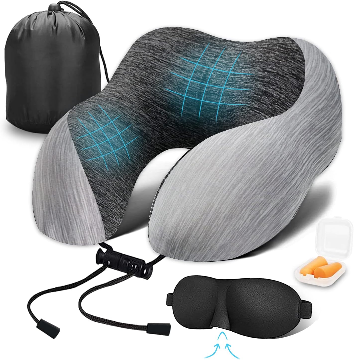 Yoawllty Travel Pillow,100 Memory Foam Pillow,Neck Pillow for Airplane