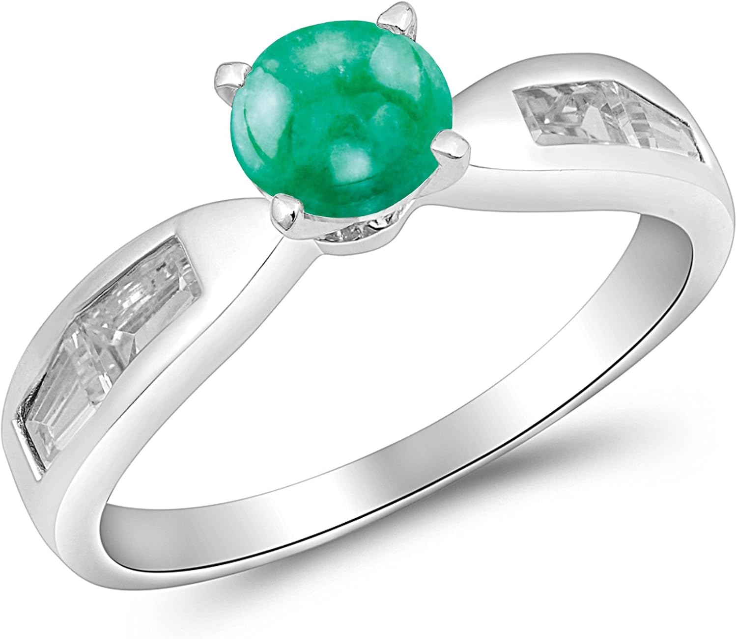 CHOOSE YOUR COLOR Sterling Silver Round Solitaire Ring