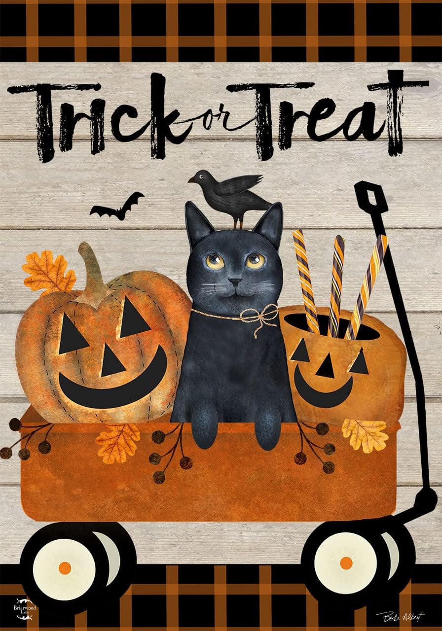 Briarwood Lane Happy Halloween Bats Burlap House Flag